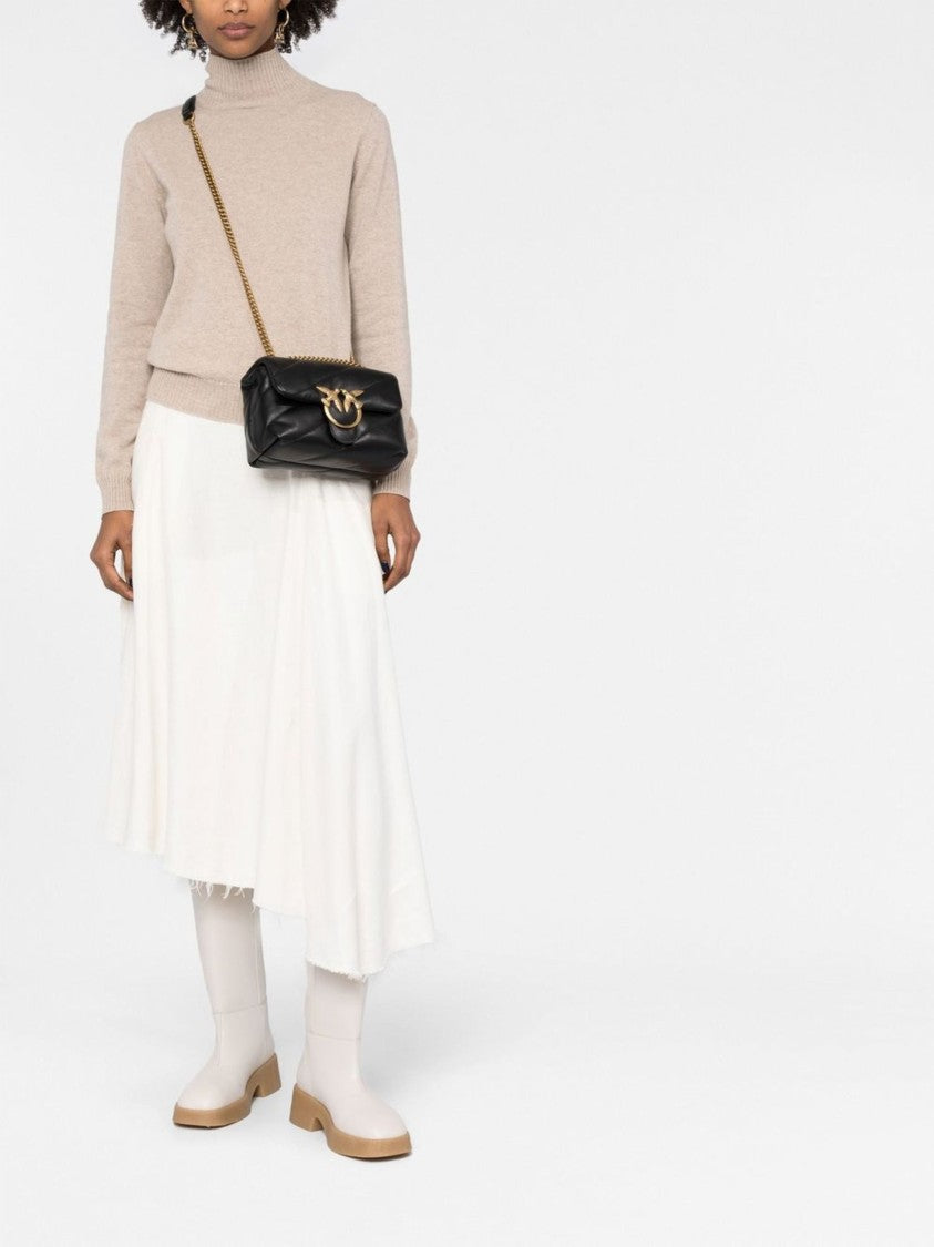 Pinko Love Puff Mini Quilted Leather Satchel