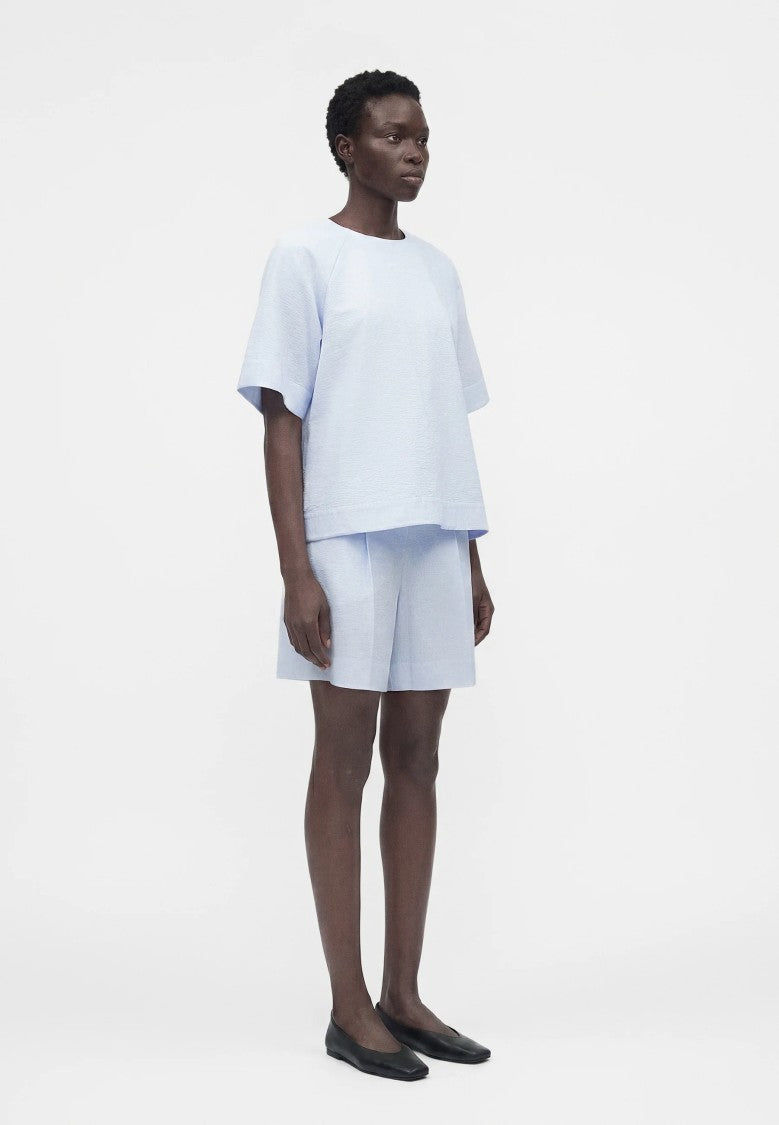 Max Mara Boxy Short-Sleeved Top With Textured Fabric