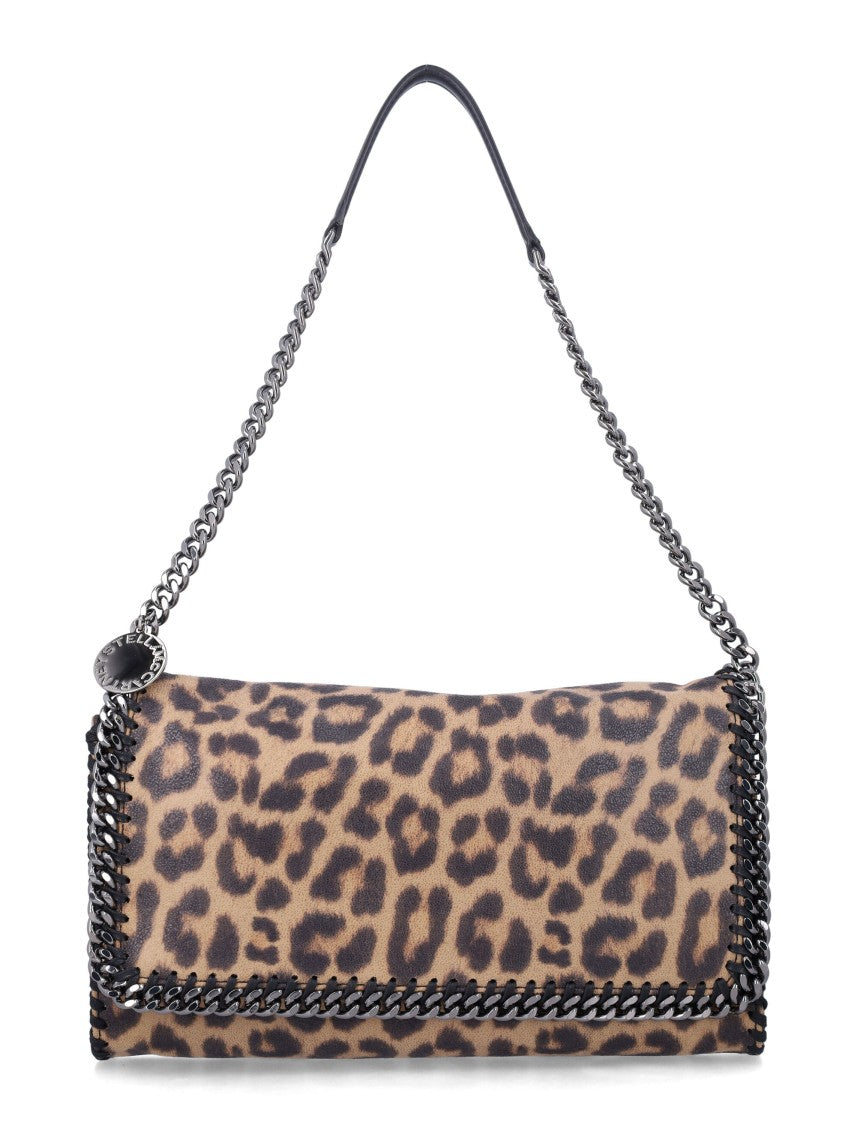 Stella Mccartney Rectangular Leopard Print Flap Bag With Chain Trim