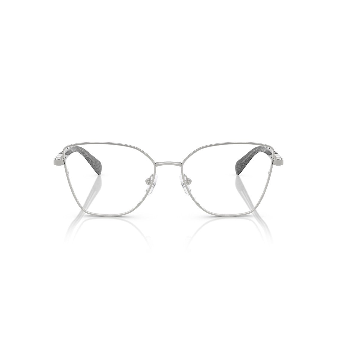 Michael Kors 0Mk3090 Thin Silver Metal Cat-Eye Eyeglasses With Textured Temple Arms