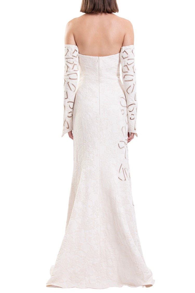 Saiid Kobeisy Jacquard Dress With Detachable Sleeves