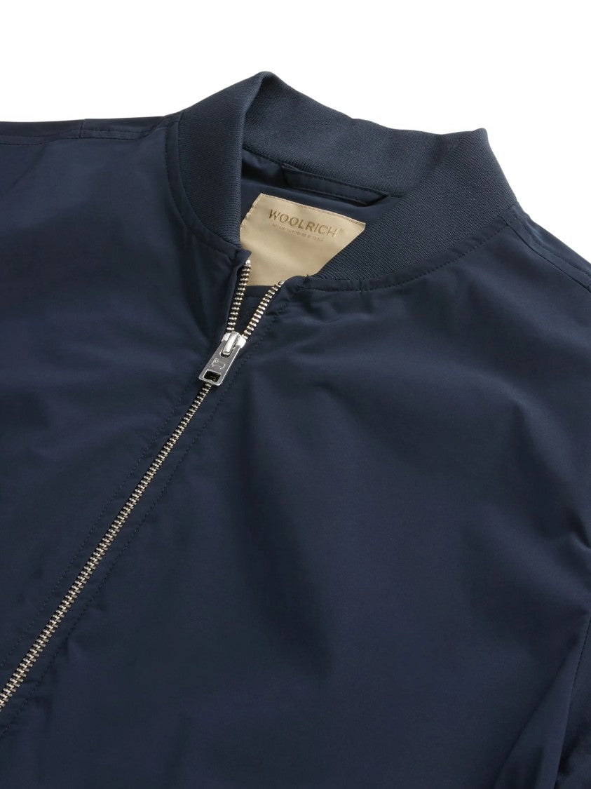 Woolrich Blue Summer Bomber Lightweight Polyester Jacket