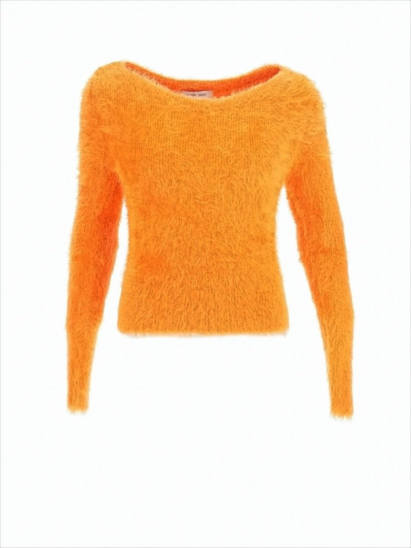 Marine Serre Cropped Fuzzy Sweater With Textured Surface