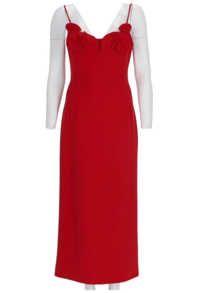 Magda Butrym Fitted Midi Dress With Floral Appliqué Details