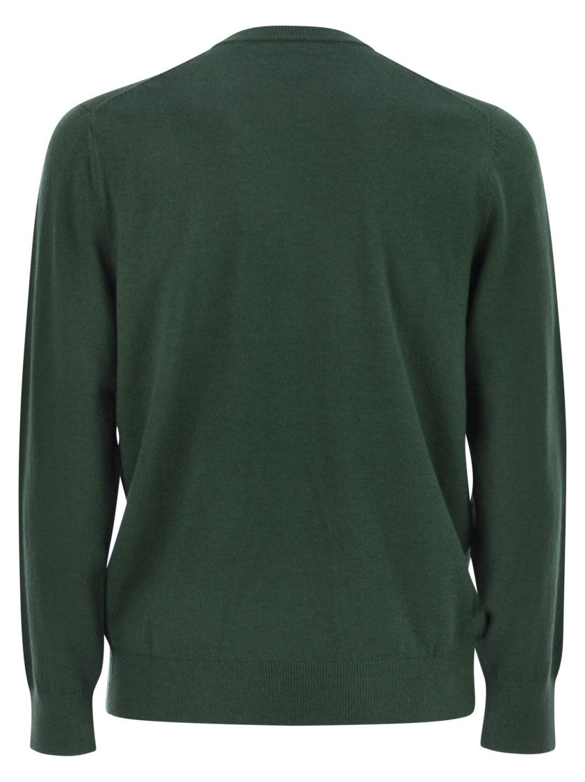 Mc2 Saint Barth Embroidered Crew Neck Jumper With Ribbed Finishes