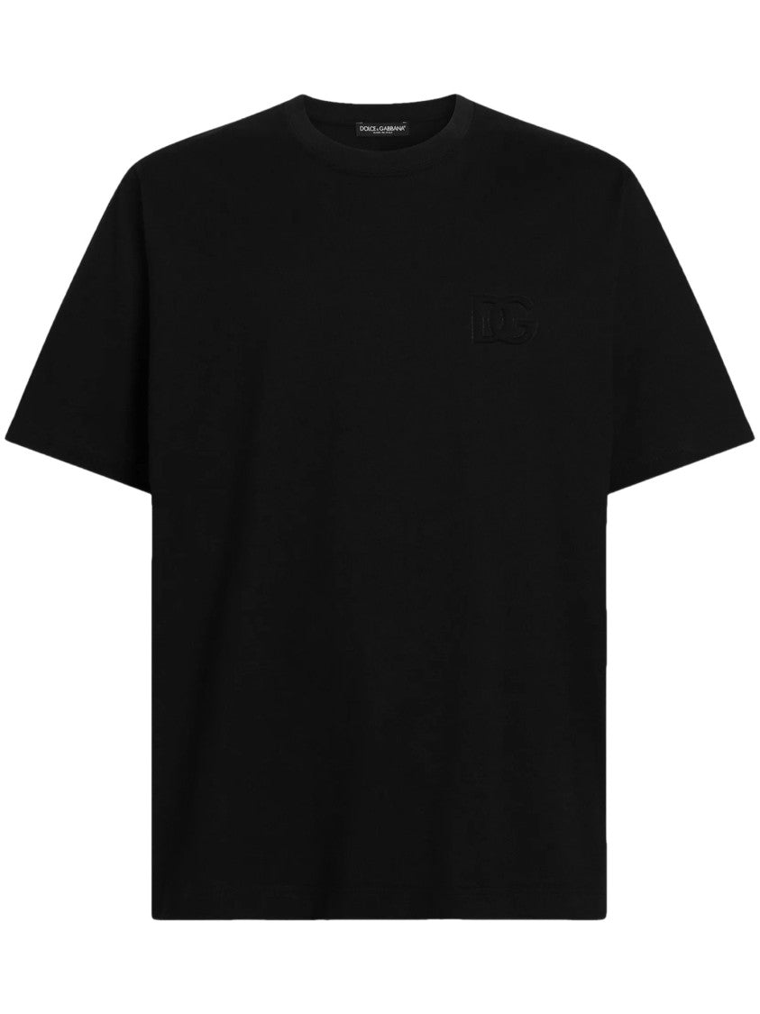 Dolce & Gabbana Relaxed Fit T-Shirt With Embossed Logo And Crew Neck