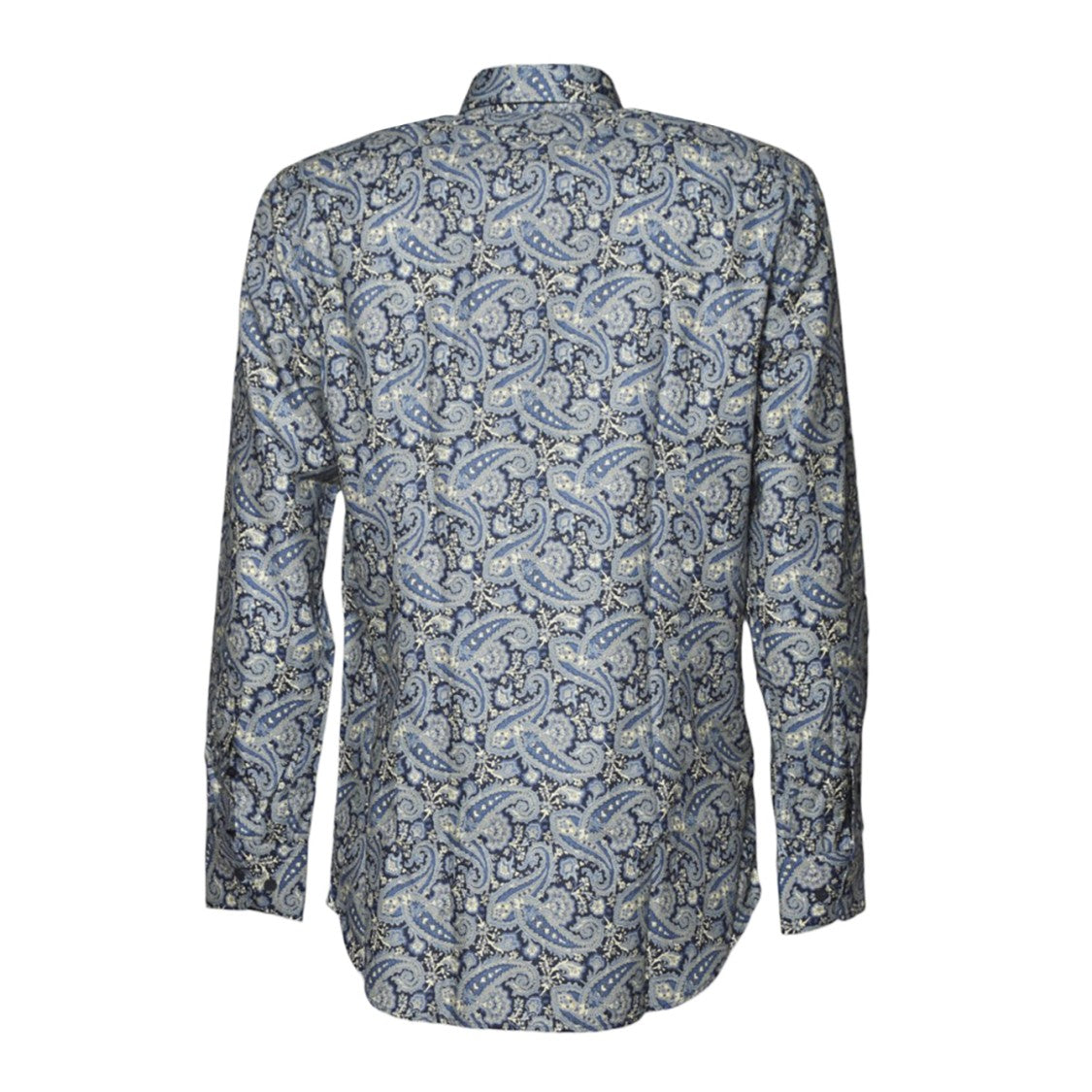 Etro Blue Cotton Shirt Floral Paisley Print