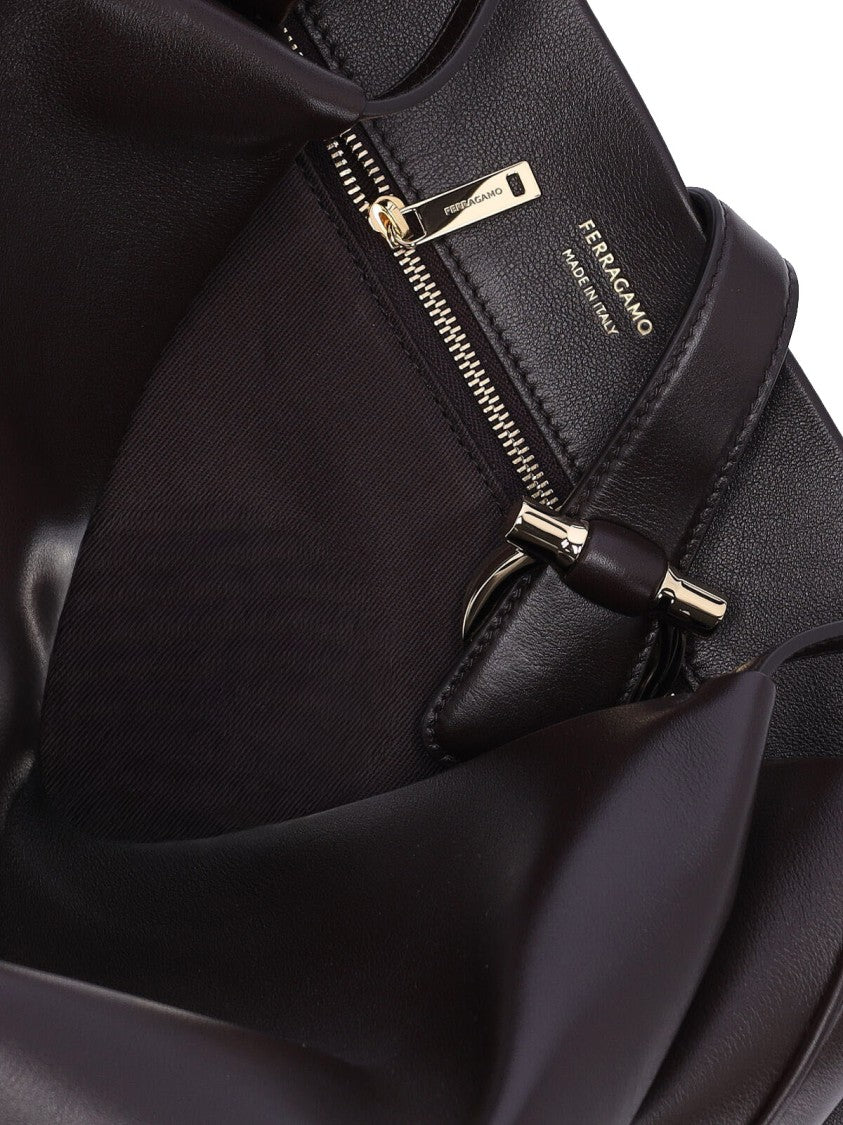 Ferragamo "Gancini" Tote Bag – Black