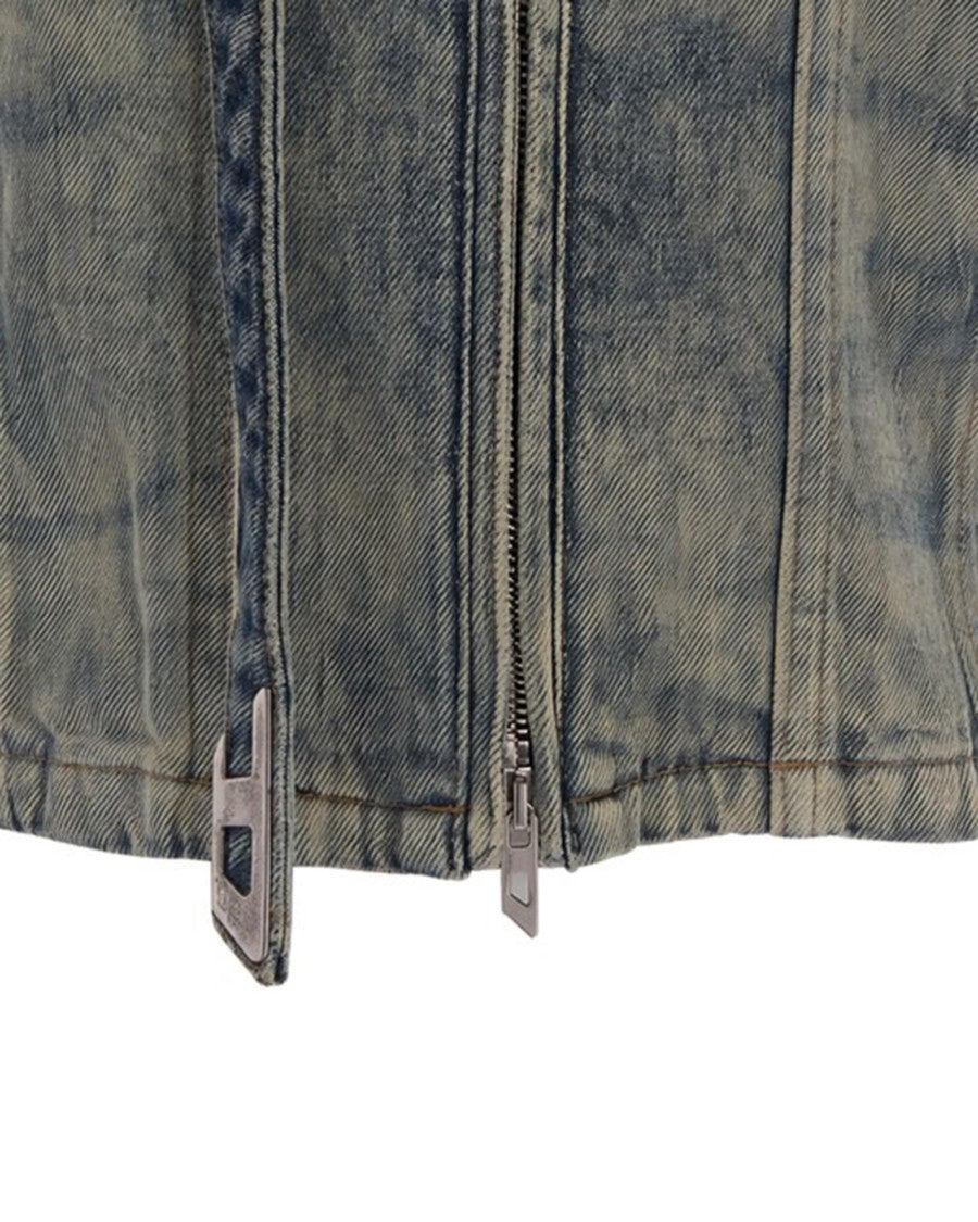 Diesel Washed Vintage Denim Biker Jacket