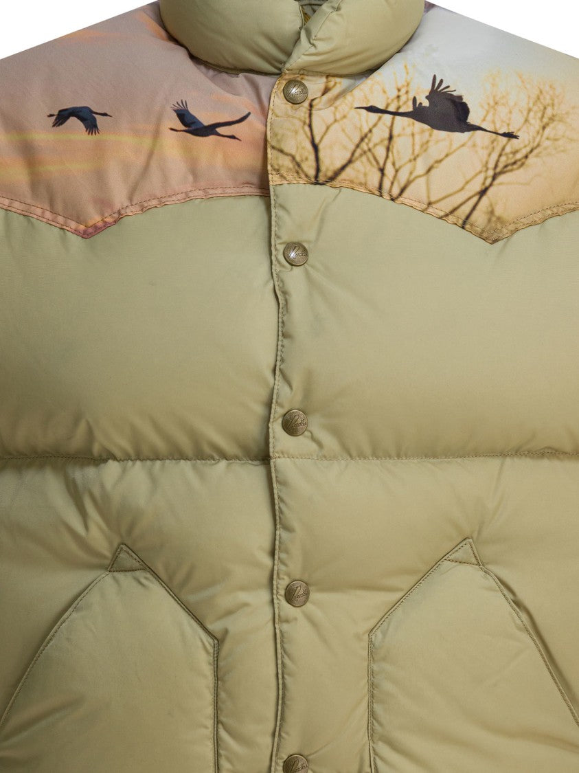 Needles Structured Sleeveless Jacket With Scenic Bird Print