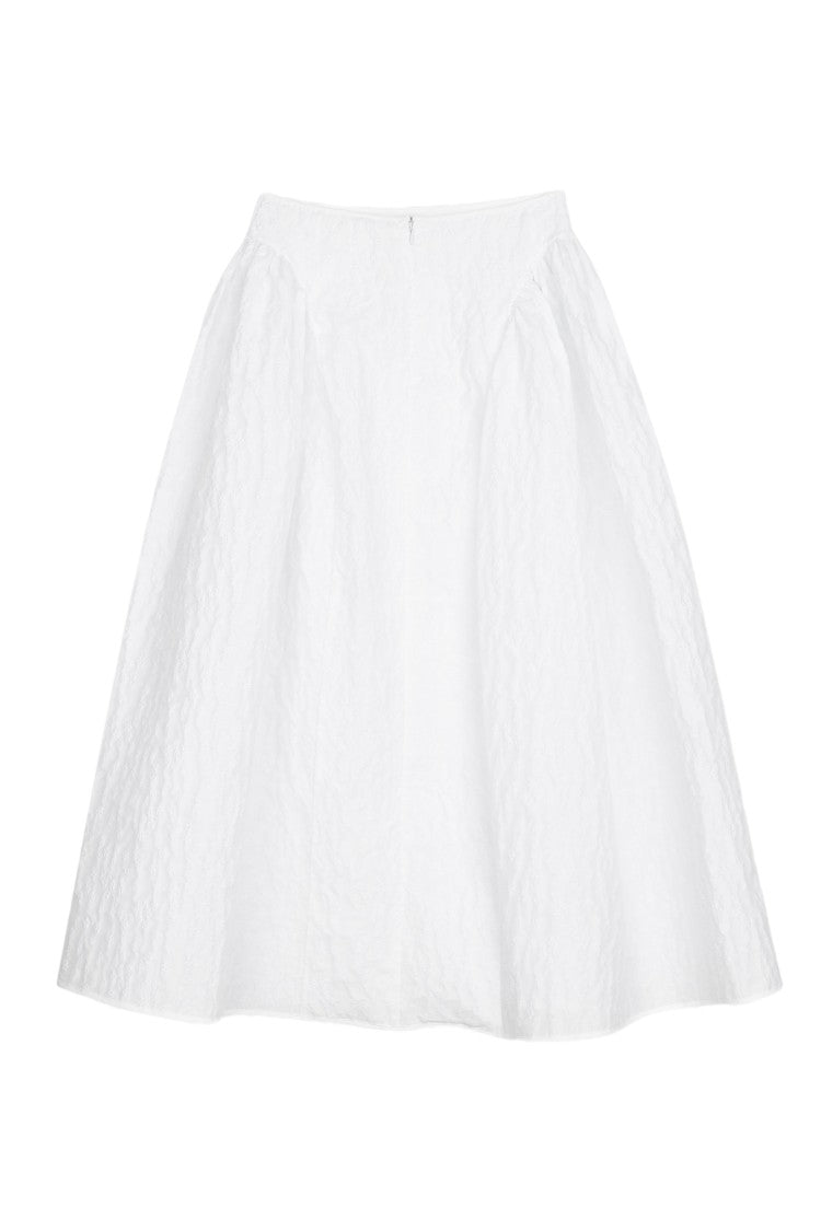 Cecilie Bahnsen Cloqué Fabric Skirt With Structured Volume And Side Panels