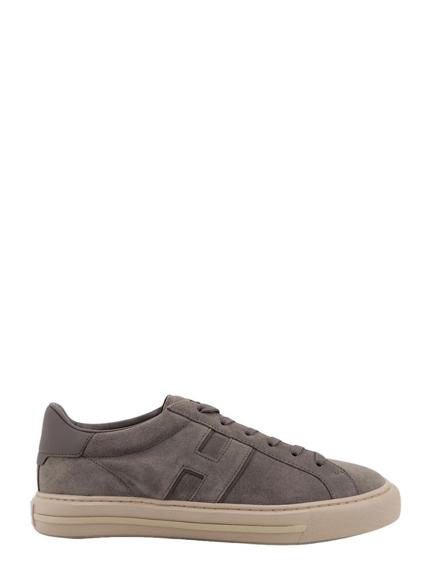Hogan Low-Top Lace-Up Shoes In Graphite Mutton