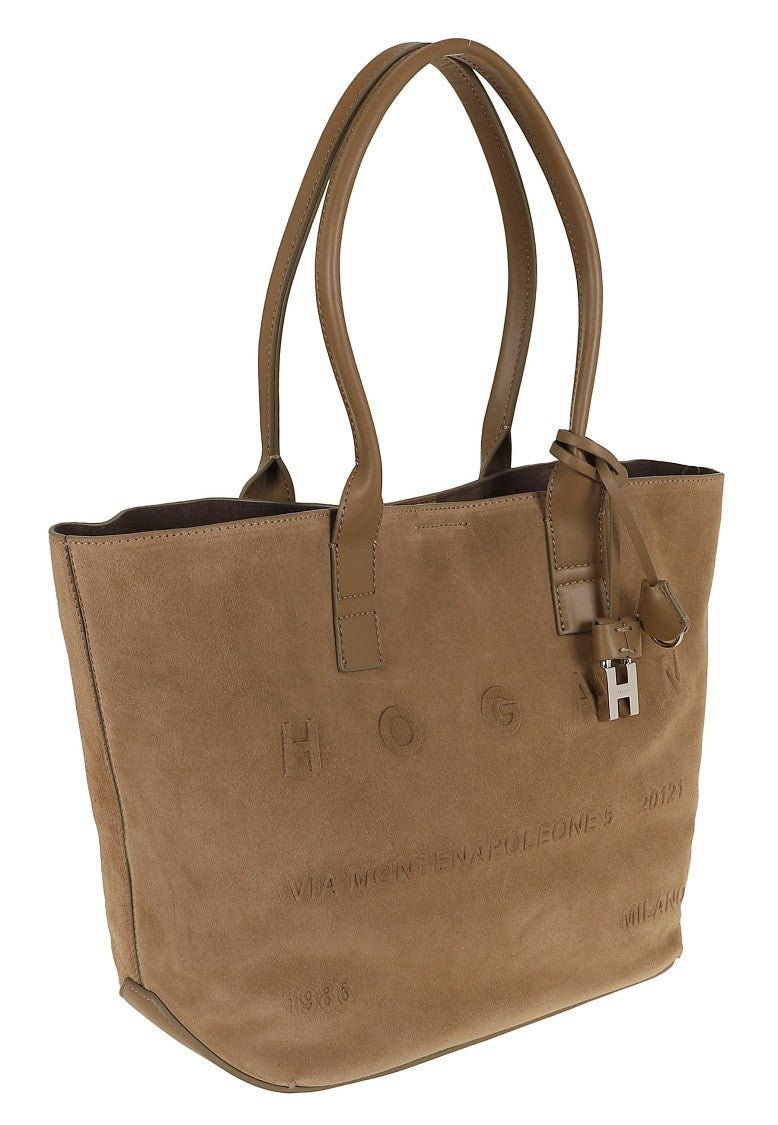 Hogan Address Small Suede Tote Bag