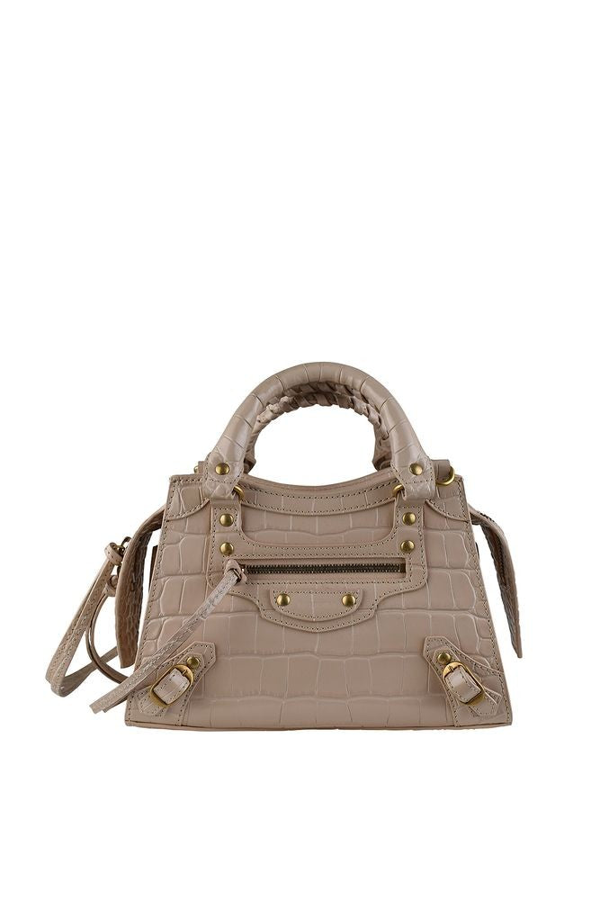 Balenciaga Beige Crocodile Leather Neo City Bag