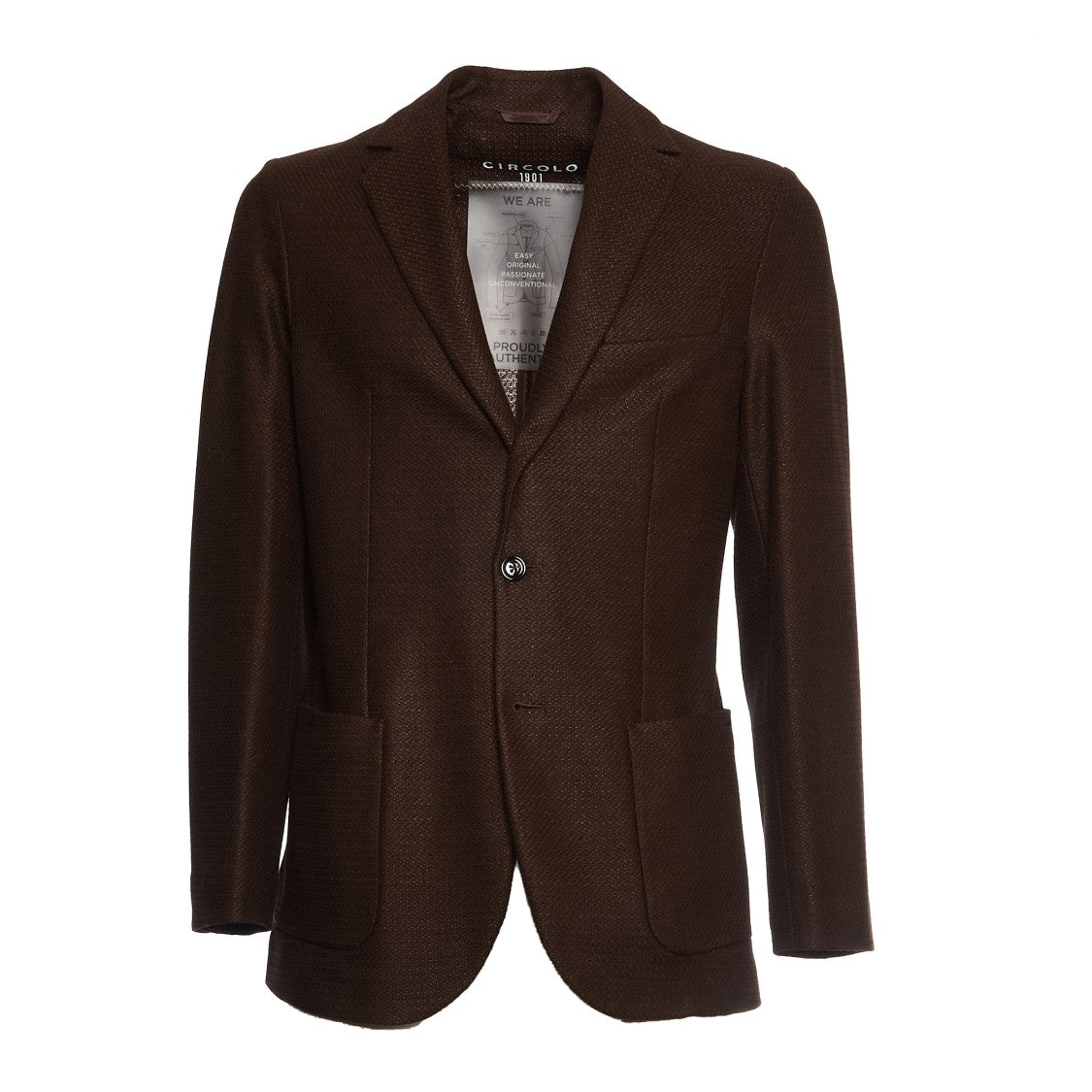 Circolo 1901 Brown Cotton And Linen Single-Breasted Blazer