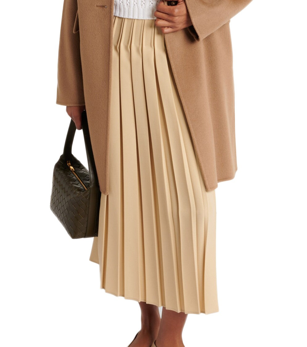 Max Mara Pleated Midi Skirt With Smooth Waistband