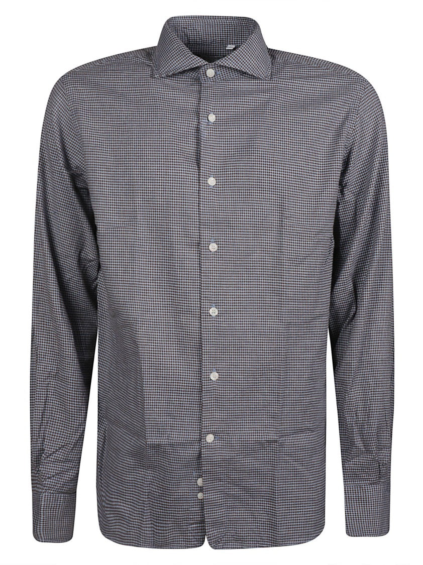 Orian Black Checkered Washed Long Sleeve Casual Shirt