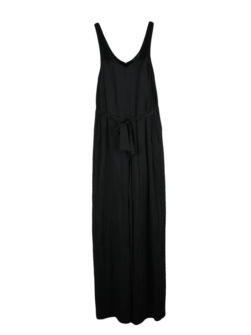Armani Exchange Black Viscose Wide-Leg Jumpsuit