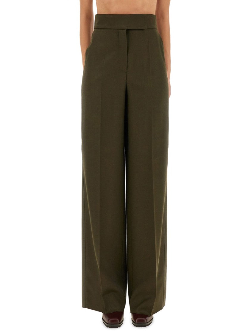 Max Mara Wide-Leg Tailored Pants With High Waist And Concealed Closure