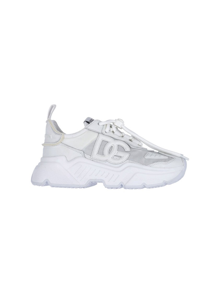 Dolce & Gabbana Chunky White Sneakers With Layered Sole