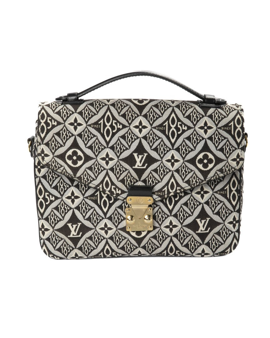 Louis Vuitton Metis Mm Black Two-Tone Fabric Shoulder Bag