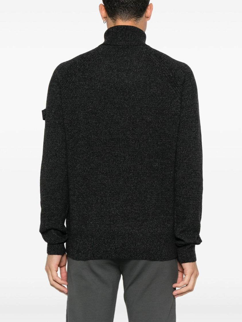 Peuterey Black Sweater With Round Neckline And Long Sleeves
