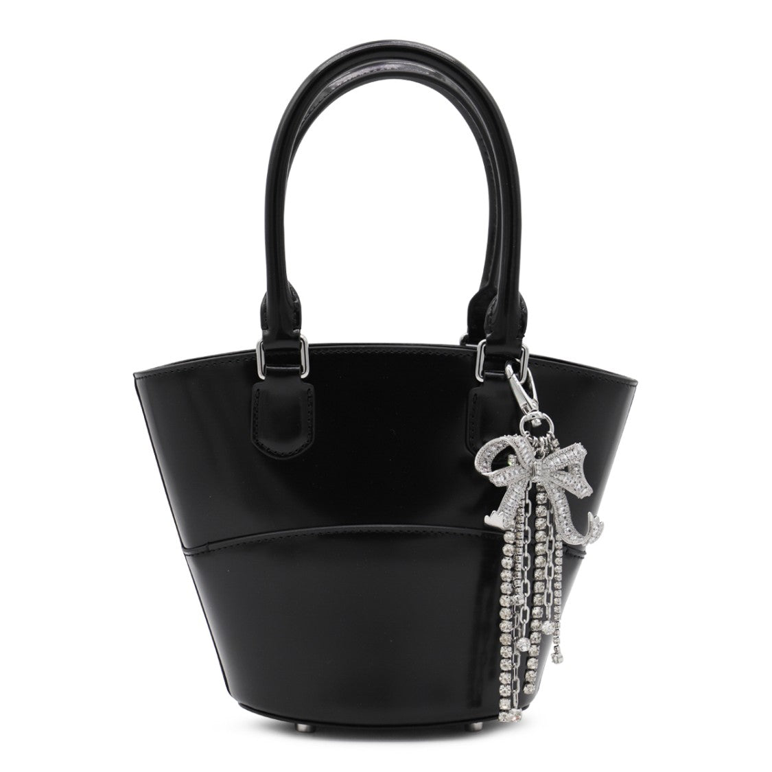 Self-Portrait Black Leather Top Handle Bag