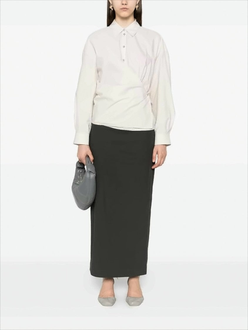 Lemaire Twisted Front Long-Sleeved Shirt With Straight Collar