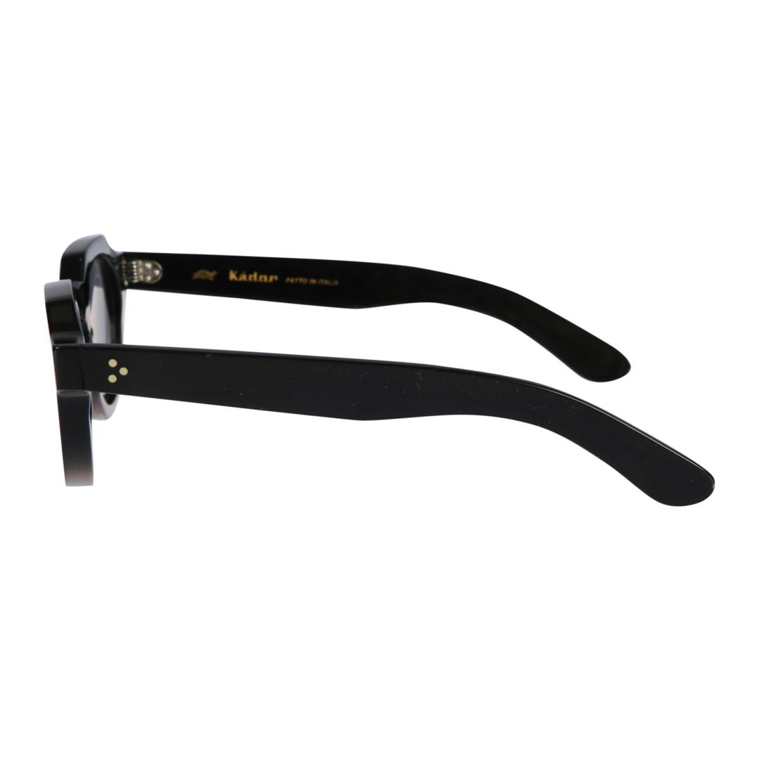 Kador Spike Glossy Black Rounded Frame Sunglasses With Gradient Lenses