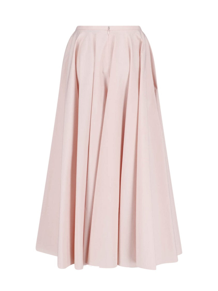Givenchy Pink Pleated Poplin Logo Maxi Skirt