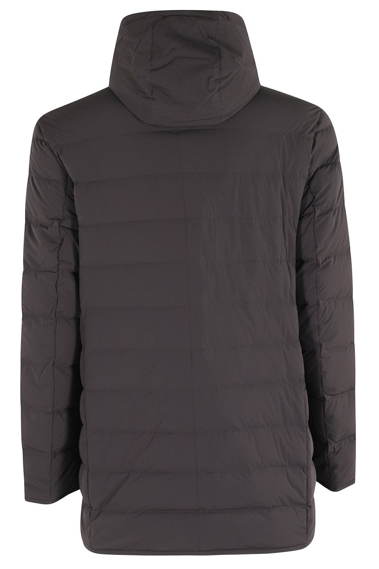 Duno Long Dark Brown Quilted Puffer Coat