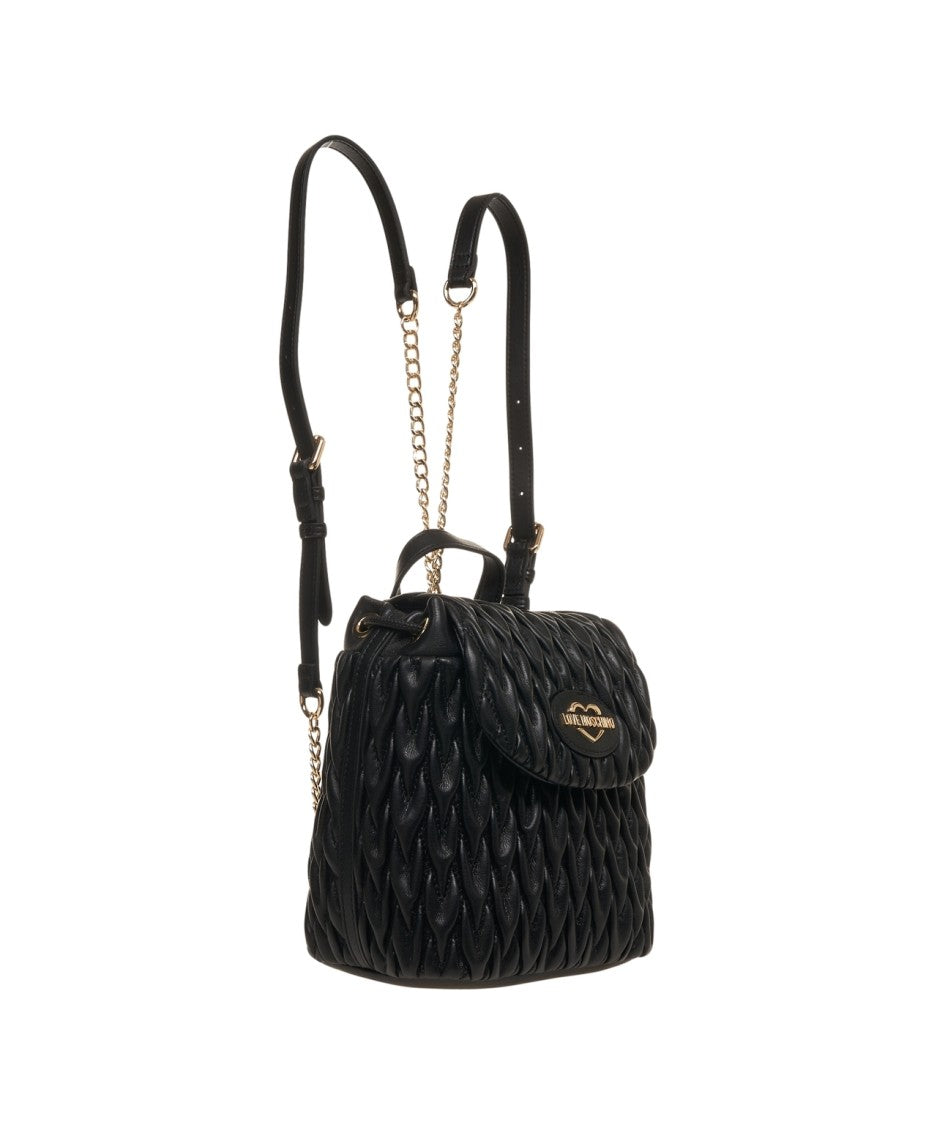 Love Moschino Quilted Eco-Leather Backpack With Magnetic Flap