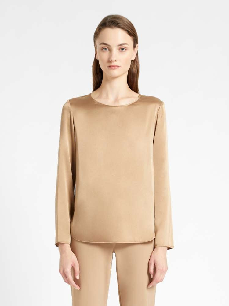 Max Mara Moldava Long-Sleeved Silk-Blend Top With Elegant Silhouette