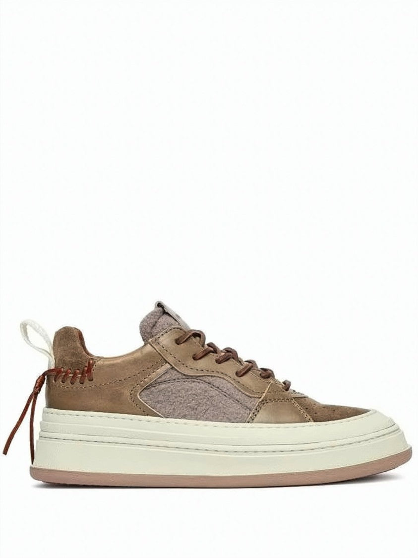 Buttero Low-Top Sneakers With Suede And Textured Fabric Panels