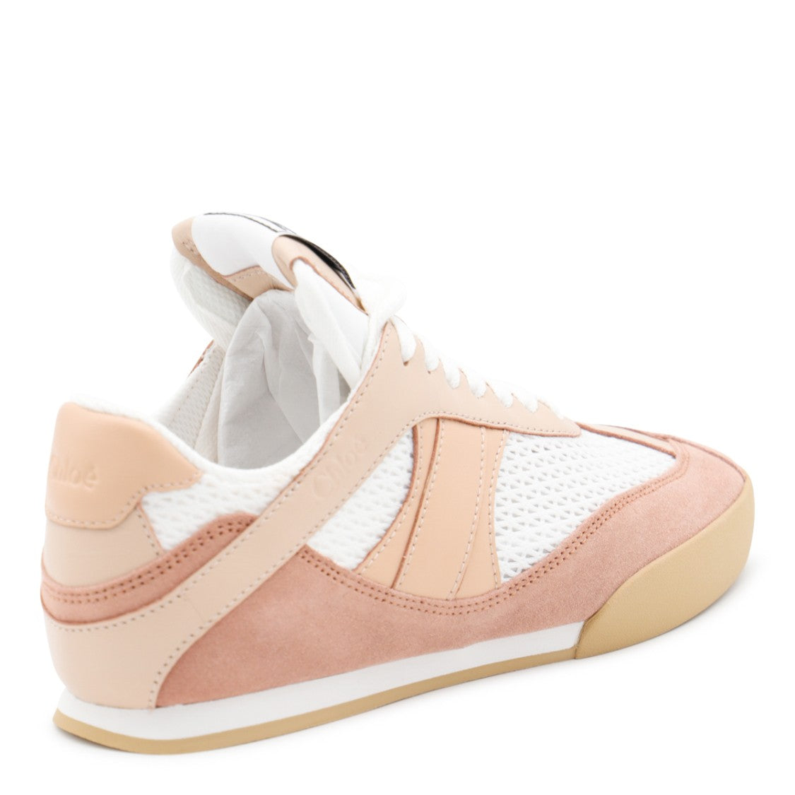 Chloé White And Light Pink Sneakers