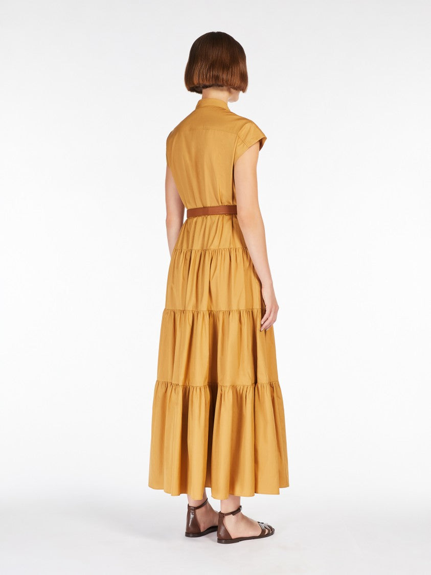 Max Mara Tiered Orange Sleeveless Dress