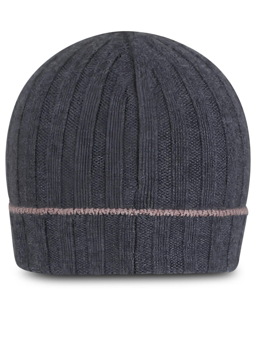 Brunello Cucinelli Papalina Contrasting Trim Ribbed Knit Beanie