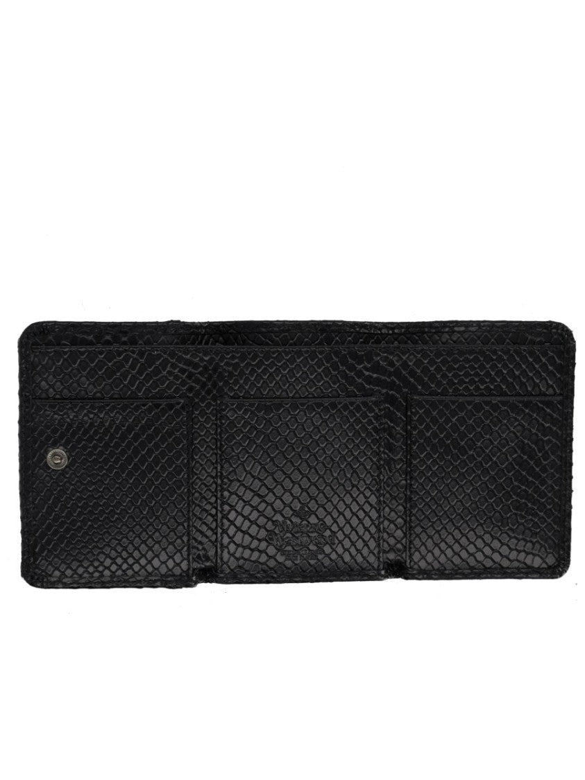 Vivienne Westwood Neutrals Orb Flap Snakeskin Wallet