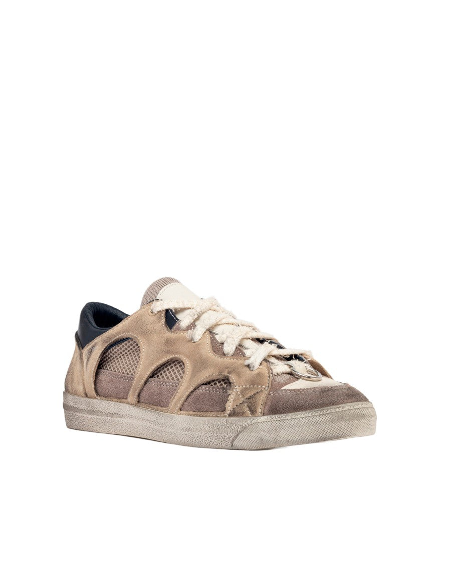 Santha Taupe Love Park Paura Monster Suede Sneakers