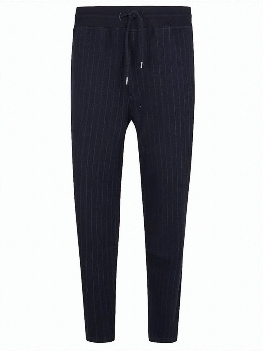 Brunello Cucinelli Pinstriped Jogger Pants With Tapered Fit And Elastic Waistband