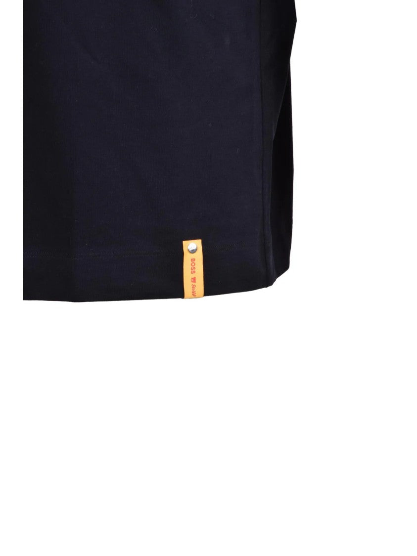 Boss X Steiff Black Cotton Minimalist T-Shirt