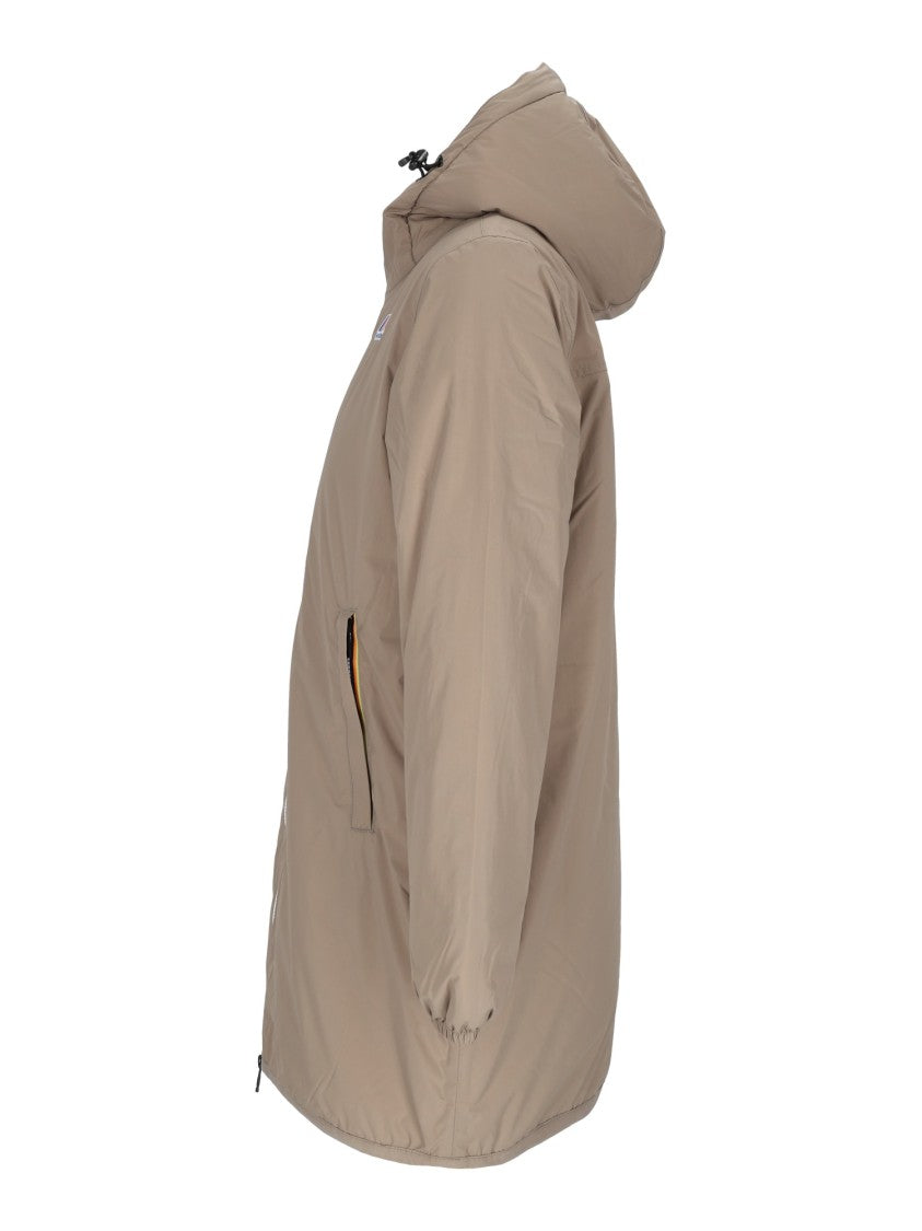 K-Way 3/4 Length Relaxed Fit Jacket With Plush Lining