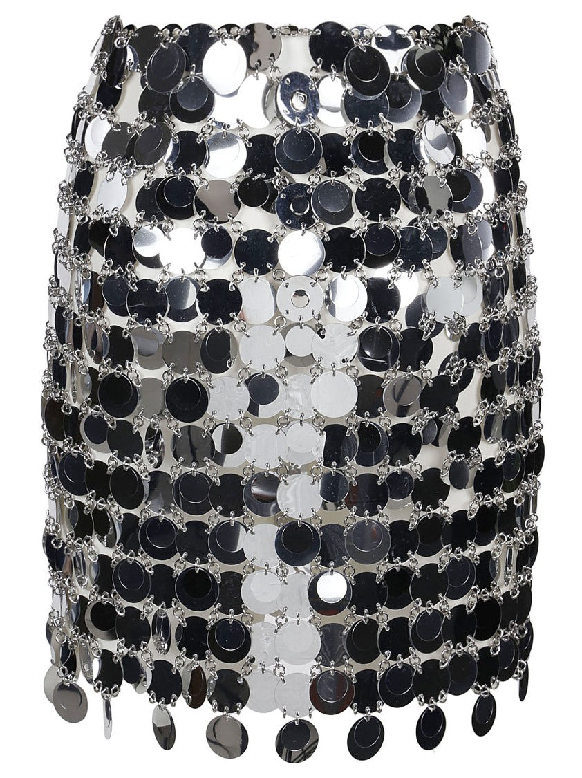 Rabanne Polyester Reflective Chainmail Mini Skirt