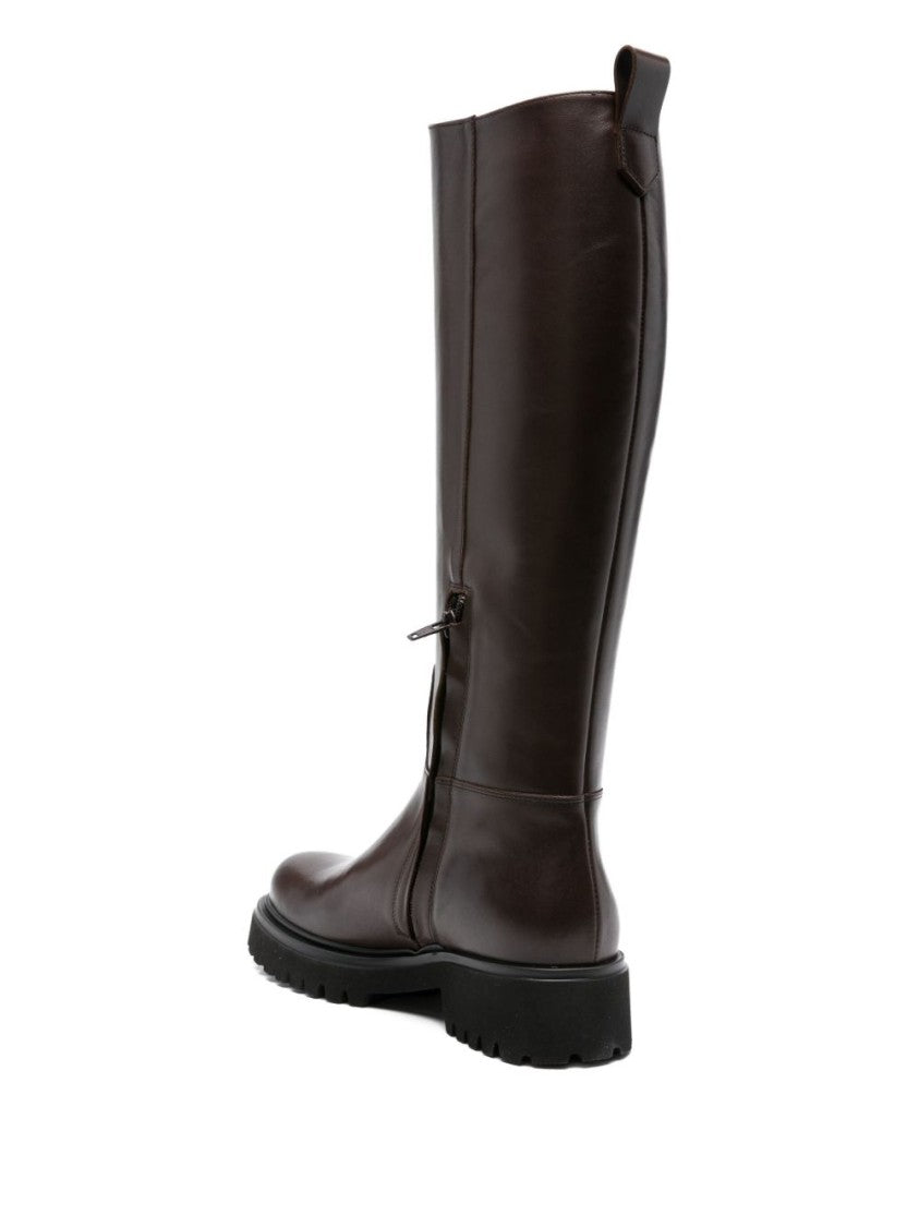Guglielmo Rotta Brown Ankle Boots With Side Zip Closure