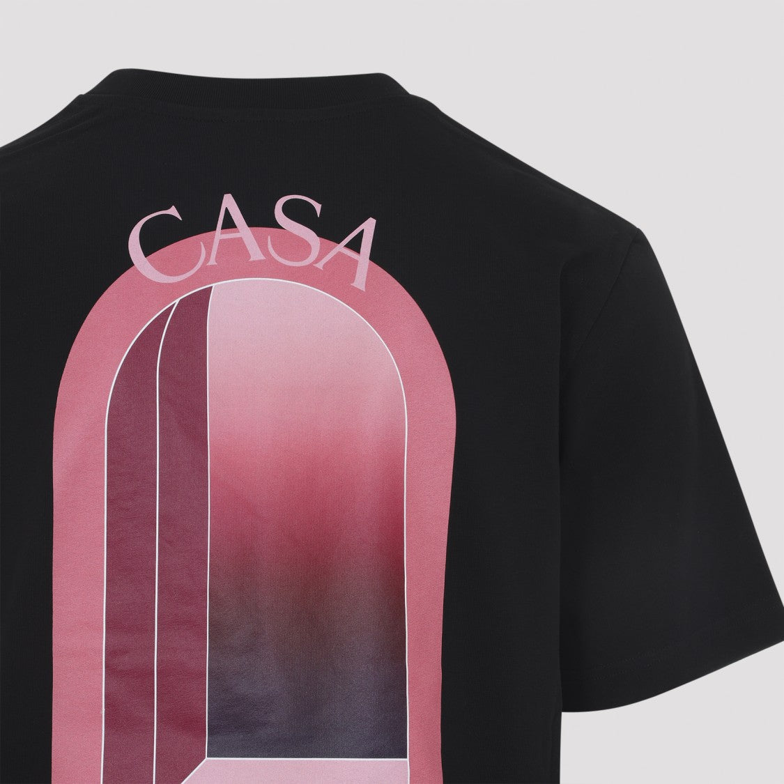 Casablanca Classic Black Organic Cotton T-Shirt With Gradient Graphics