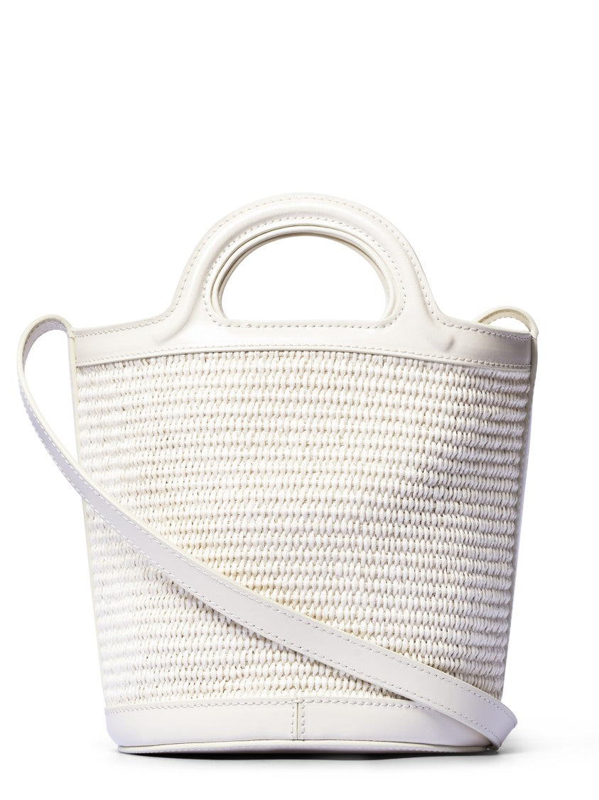 Marni Structured Handbag With Woven Texture And Leather Trim