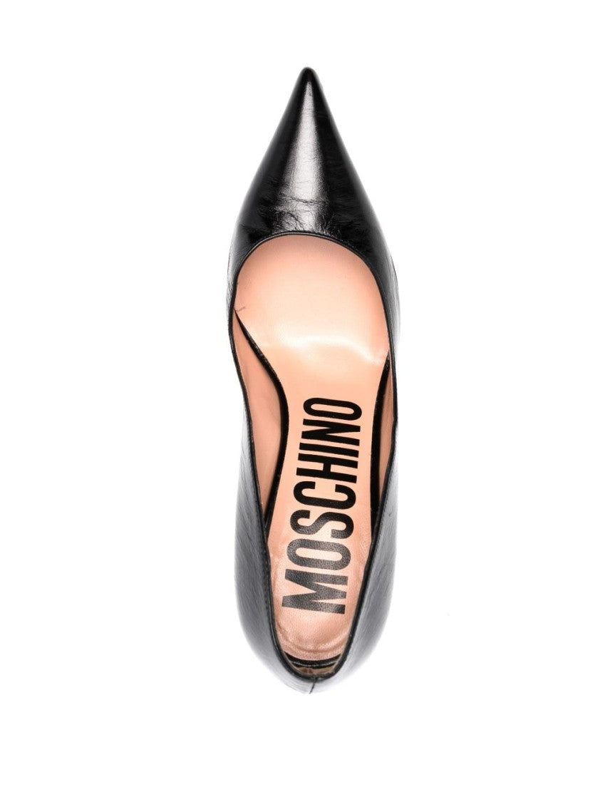Moschino Pointed Toe Leather Pumps