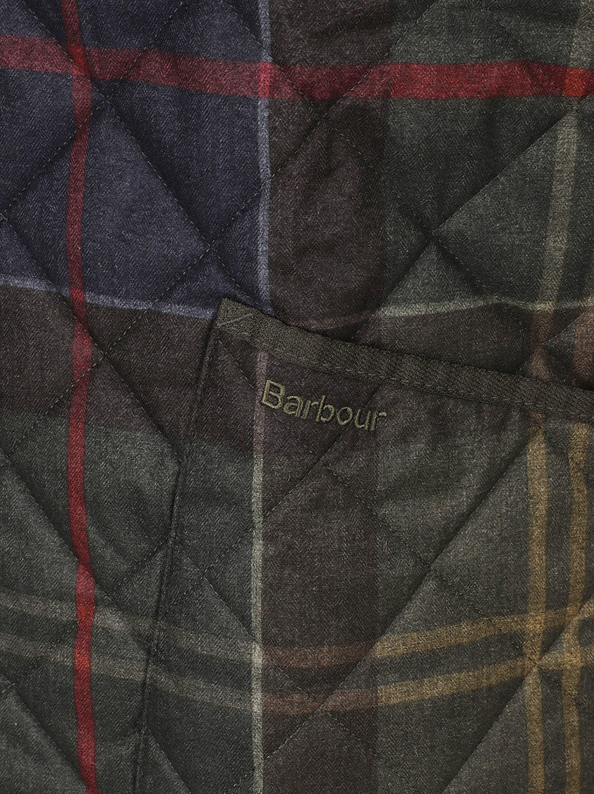 Barbour Quilted Checkered Vest With Front Zipper Closure