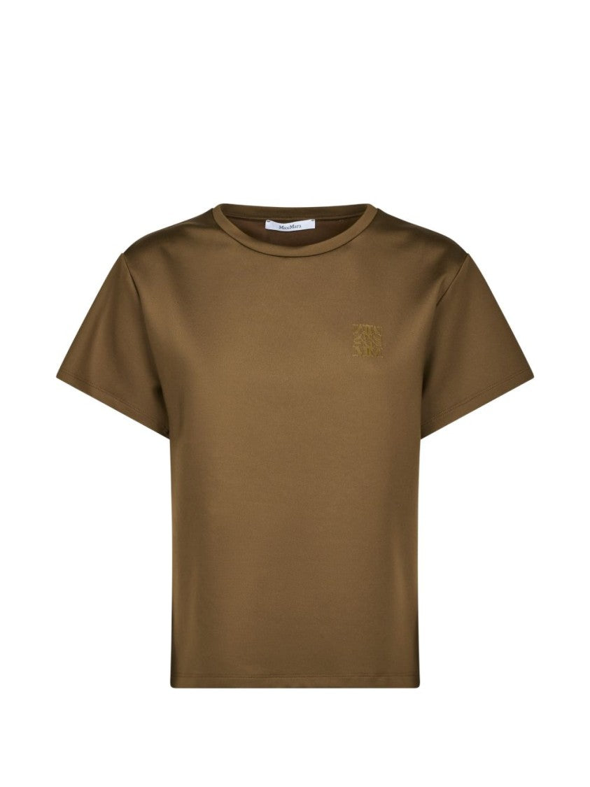Max Mara Cropped Short-Sleeve Logo Top