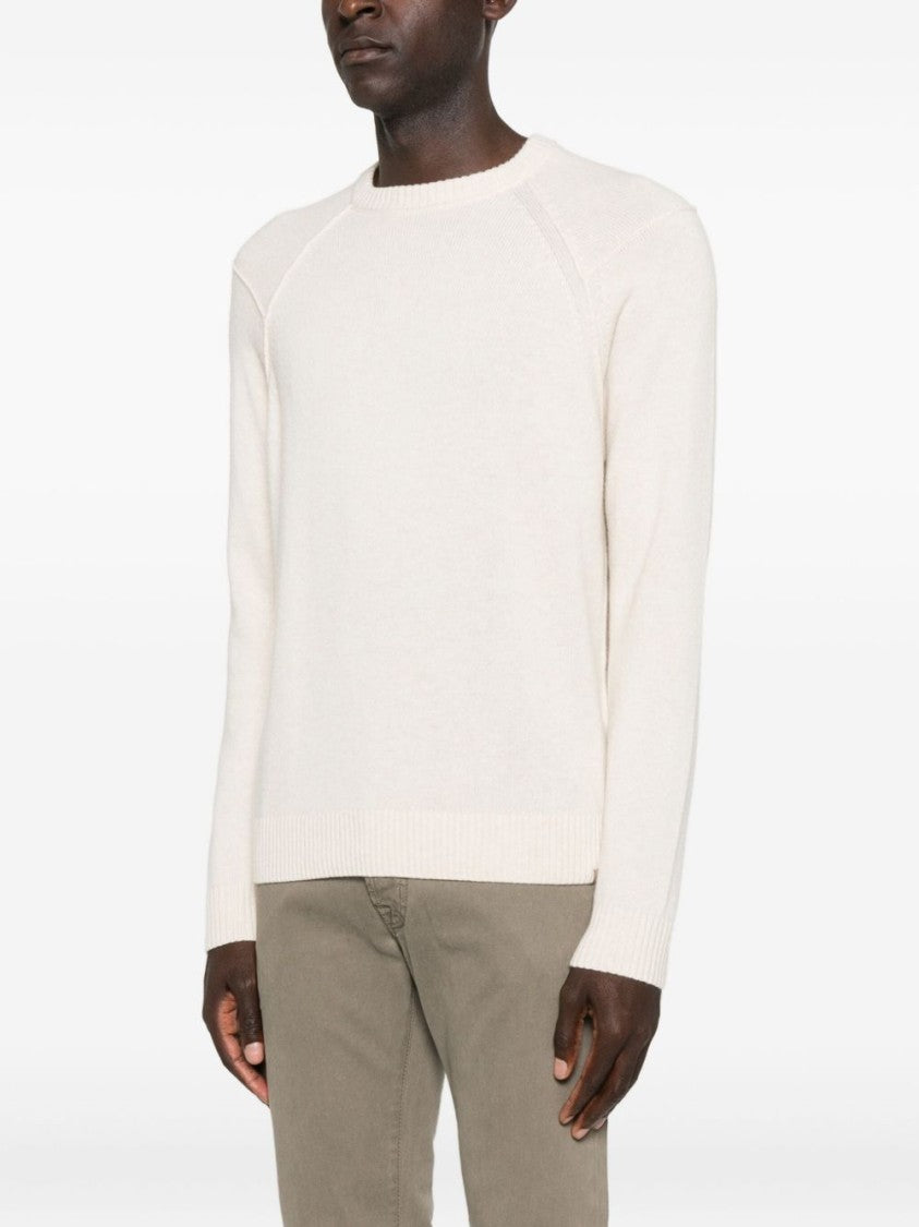 Woolrich Relaxed Fit Beige Knit Sweater